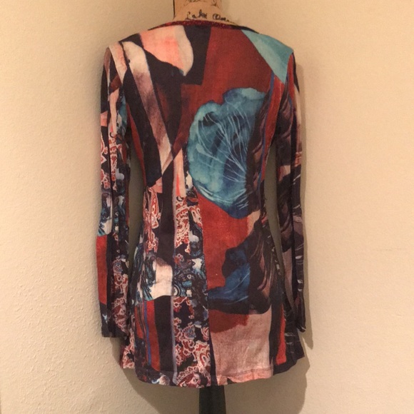 Alberto Makali New York Womens Multi-Color Print Long Sleeve Top-S - Picture 5 of 16
